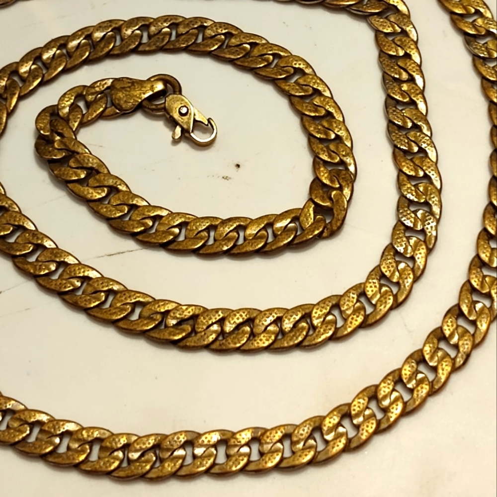 14k Solid Gold 20" Chain Men's Thick Heavy Necklace, stamped